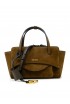 HIDESINS FL12SDCHO FLAP M SUEDE CHOCOLAT HANDBAG