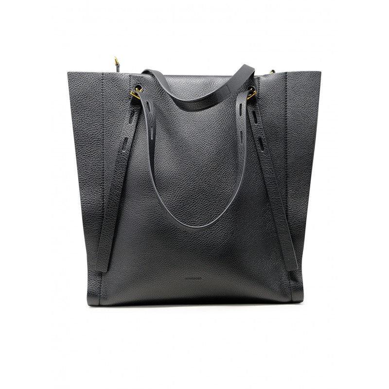 MINO BOSSI PRKIKIAIRE BLACK LEATHER BAG