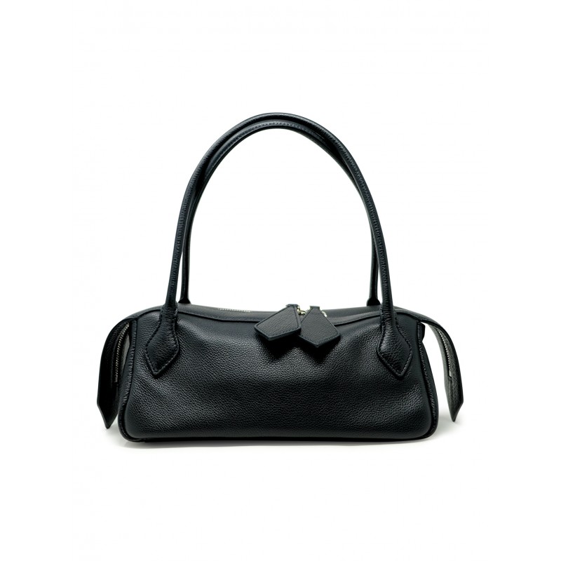 MINO BOSSI FOLDANNAAIRESB BLACK LEATHER BAG