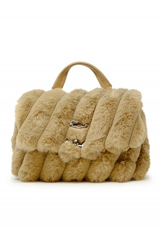 ZANELLATO 068010-237000 Z0238 POSTINA FIOCCO BEIGE LEATHER AND FUR BABY BAG
