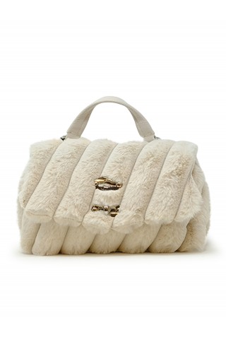 ZANELLATO 068010-237000 Z1172 POSTINA FIOCCO CREAM LEATHER AND FUR BABY BAG