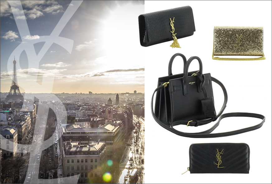 Yves Saint Laurent bags collection: clutch, wallet, shoulder bag